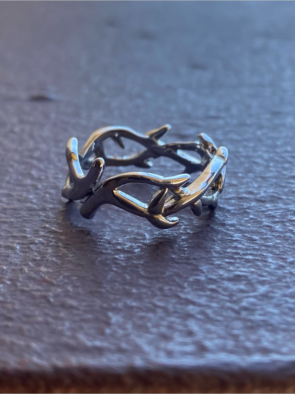 Thron Wrap Around Stainless Steel Ring Size 6